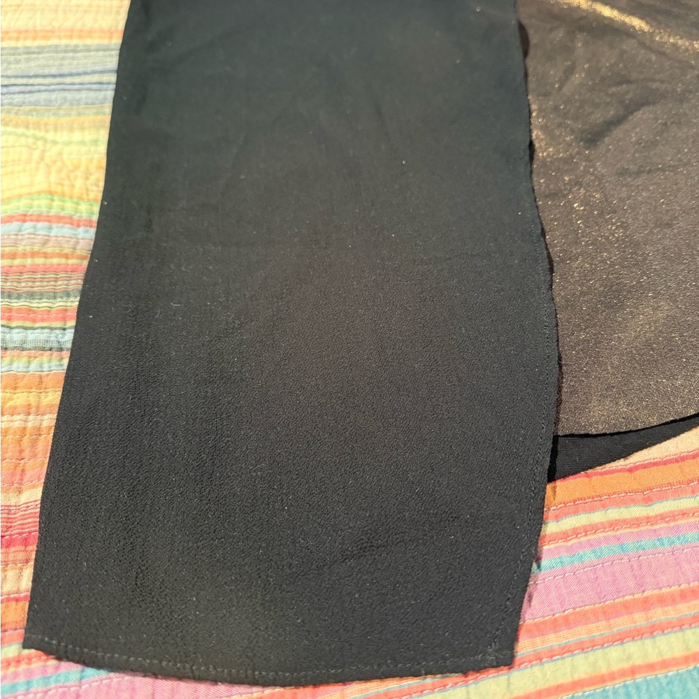 Zara Asymmetrical Color Block Metallic Slip Dress - Picture 5 of 9